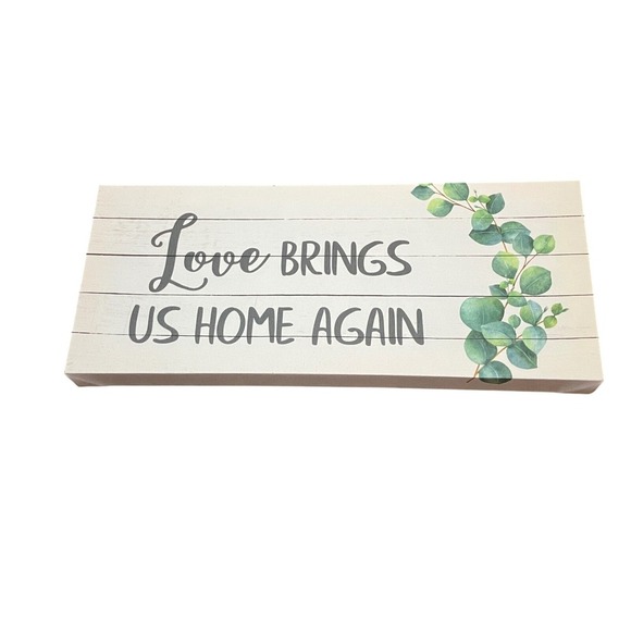 Eucalyptus Wall Decor Set Love Brings Us Home Again Life Takes Unexpected Places - Picture 3 of 5